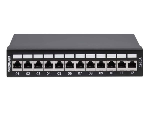 Intellinet 720915, IEEE 802.3, IEEE 802.3ab, IEEE 802.3u, 10/100/1000Base-T(X), 1000 Mbps, Gold, Cat6a, 23/24/25/26