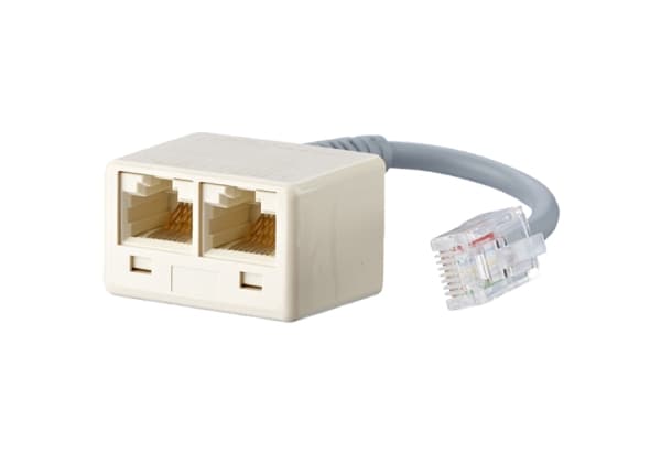UAE - Nätverkskort - RJ-45 (hona) till RJ-45 (hane) - 10 cm - pärlvit