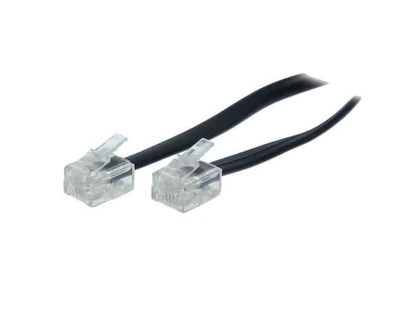 S-Conn 6m RJ11, 6 m, RJ11, RJ11, Svart, Transparent, Hankoppling, Hankoppling