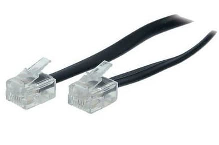 S-Conn 6m RJ11, 6 m, RJ11, RJ11, Svart, Transparent, Hankoppling, Hankoppling