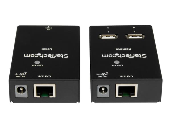 StarTech.com 4-Port USB 2.0 Extender - 165ft (50m) USB Over Cat5/Cat6 Extender - Compact USB 2.0 Over Ethernet Extender (USB2004EXTV) - USB-forlænger