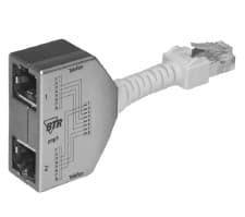 BTR Cable Sharing Adapter pnp 1 - Telefonsladdsdelning - RJ-45 (hona) till RJ-45 (hane) - 8.9 cm - grå (paket om 2)