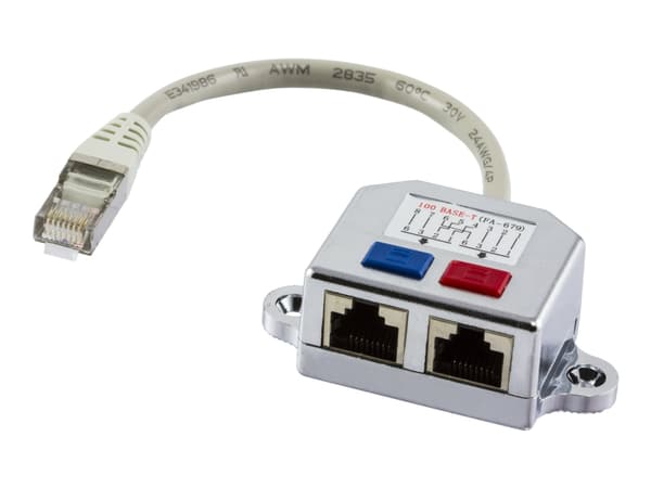 DELTACO - Nettverksplitter - RJ-45 (hann) til RJ-45 (hunn) - FTP
