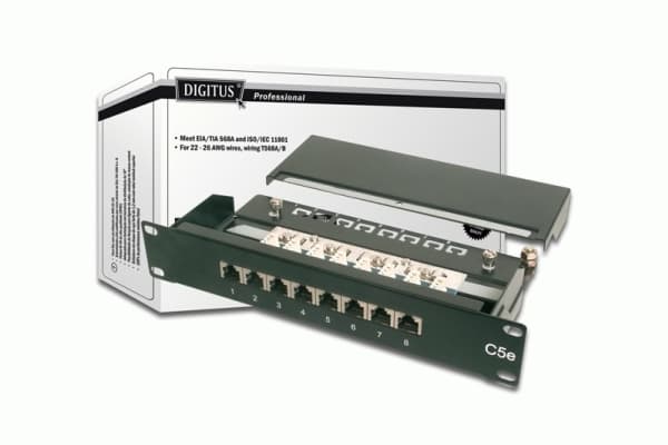 DIGITUS - Patch-panel - CAT 5e - STP - RJ-45 X 8 - 1U - 10"