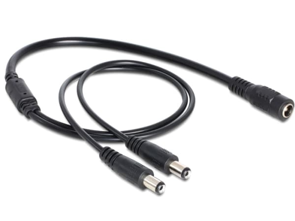 Delock - Strøm-splitter - DC jackstik 5,5 x 2,1 mm (han) til DC jackstik 5,5 x 2,1 mm (hun) - 50 cm