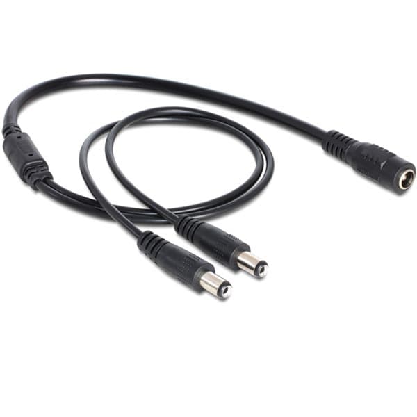 Delock - Strøm-splitter - DC jackstik 5,5 x 2,1 mm (han) til DC jackstik 5,5 x 2,1 mm (hun) - 50 cm