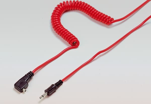 Kaiser - Blitssynkro-ledning - PC-terminal hann til minijakk hann - 10 m - rød