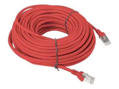 Lanberg - Patch-kabel - RJ-45 (hane) till RJ-45 (hane) - 30 m - UTP - CAT 5e - formpressad, hakfri - röd, RAL 3017