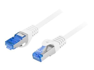 Lanberg - Liitäntäkaapeli - RJ-45 (uros) RJ-45 (uros) - 10 m - SFTP - CAT 6a - muotoiltu, solmuton, säikeistetty - valkoinen, RAL 9010