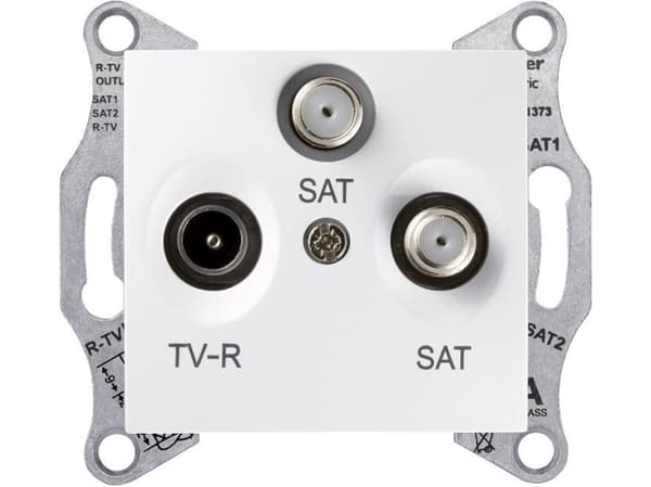 Schneider Electric TV/SAT/SAT-terminalantennekontakt hvit - SDN3502121