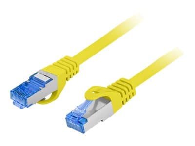 Lanberg - Koblingskabel - RJ-45 (hann) til RJ-45 (hann) - 15 m - S/FTP - CAT 6a - formstøpt, uten hindringer - gul, RAL 1016