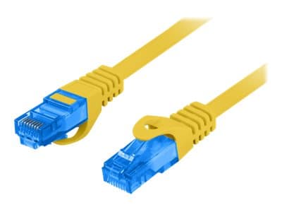 Lanberg - Koblingskabel - RJ-45 (hann) til RJ-45 (hann) - 15 m - S/FTP - CAT 6a - formstøpt, uten hindringer - gul, RAL 1016