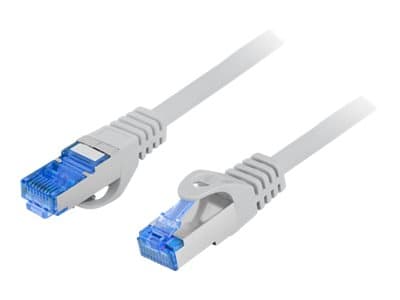 Lanberg - Patch-kabel - RJ-45 (hane) till RJ-45 (hane) - 15 m - 6 mm - S/FTP - CAT 6a - formpressad, tvinnad, hakfri, halogenfri - RAL 9010, vit