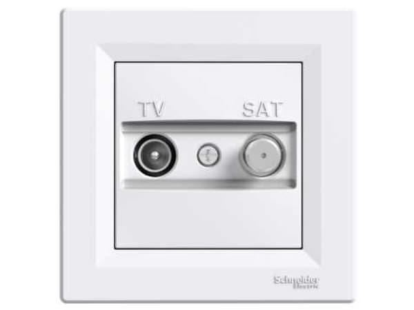 Schneider Electric TV-SAT gjennomgående antennekontakt 4dB hvit - EPH3400221