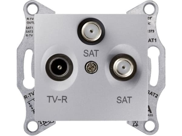 Schneider Electric Aluminium/TV/SAT/SAT/SAT antennuttag - SDN3502160