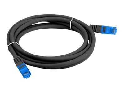 Lanberg - Liitäntäkaapeli - RJ-45 (uros) RJ-45 (uros) - 50 cm - 6 mm - S/FTP - CAT 6a - halogeeniton, muotoiltu, solmuton, säikeistetty - musta, RAL