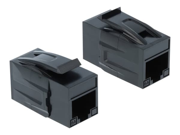 Delock Keystone Module RJ45 jack > RJ45 jack Cat.6A - Modulinnlegg (kopling) - CAT 6a - UTP - RJ-45 - svart
