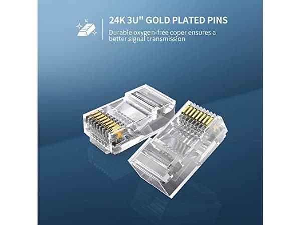 RJ45 UGREEN Ethernet-kontakt, 8P/8C, Cat.5/5e, UTP (50 st)