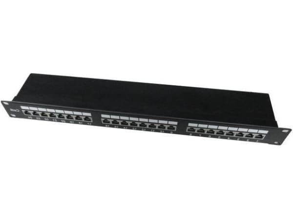Gembird NPP-C624-002 - Patchpanel med kabelstyring - CAT 6 - STP - svart - 1U - 19" - 24 porter