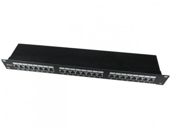Gembird NPP-C624-002 - Patchpanel med kabelstyring - CAT 6 - STP - svart - 1U - 19" - 24 porter