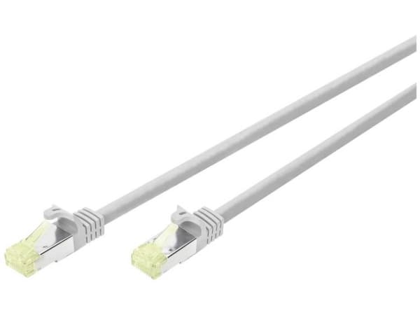 DIGITUS - Patch-kabel - RJ-45 (hane) till RJ-45 (hane) - 3 m - SFTP - CAT 6a - startad, halogenfri, formpressad, hakfri - grå