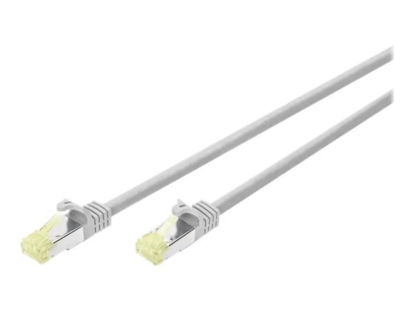 DIGITUS - Patch-kabel - RJ-45 (hane) till RJ-45 (hane) - 3 m - SFTP - CAT 6a - startad, halogenfri, formpressad, hakfri - grå
