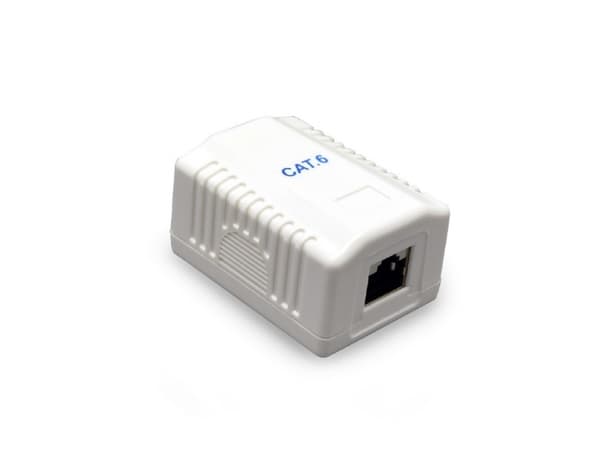 Cablexpert NCAC-1F6-01 - Pinta-asennettava rasia verkkoyhteyksiin - CAT 6 - FTP - RJ-45 - valkoinen - valkoinen