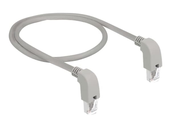 Delock - Patch-kaapeli - RJ-45 (uros) kulmassa alaspäin RJ-45:een (uros) kulma alaspäin - 50 cm - 0,56 cm - SF/UTP - CAT 5e - halogeeniton, muotoiltu