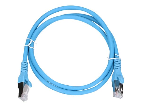 Extralink - Liitäntäkaapeli - RJ-45 (uros) RJ-45 (uros) - 1 m - 6 mm - S/FTP - CAT 6a - halogeeniton, sisätiloissa, solmuvapaa - sininen - sininen