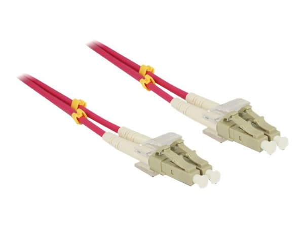 Delock - Nätverkskabel - LC multiläge (hane) till LC multiläge (hane) - 3 m - fiberoptisk - 50/125 mikron - OM4 - halogenfri - violett