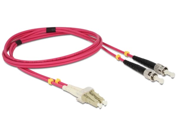 Delock - Nettverkskabel - ST multimodus (hann) til LC multimodus (hann) - 1 m. - fiberoptikk - 50 / 125 my - OM4 - halogenfri - fiolett