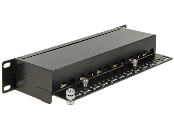Delock - Patch-panel - CAT 6 - RJ-45 X 12 - svart - 1U - 10"