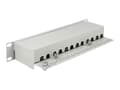 Miniatyrbilde 3 av 5: Delock - Koblingspanel - CAT 6 - RJ-45 X 12 - lysegrå - 1U - 10"