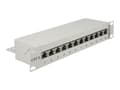 Miniatyrbilde 1 av 5: Delock - Koblingspanel - CAT 6 - RJ-45 X 12 - lysegrå - 1U - 10"