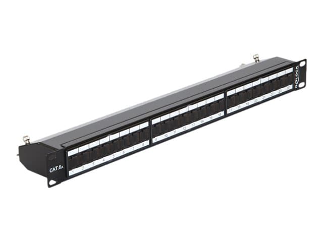 Delock - Patch-panel - RJ-45 X 24 - gagatsvart, RAL 9005 - 1U - 19"