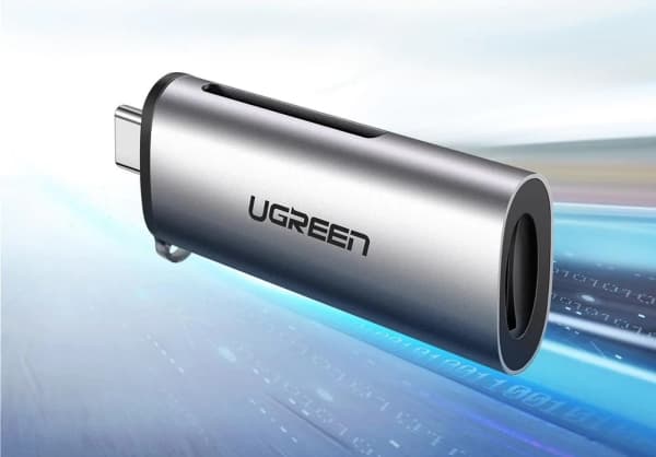 Ugreen 50704, MicroSD (TransFlash), MicroSDHC, MicroSDXC, MiniMMC, RS-MMC, SD, SDHC, SDXC, Grå, USB 3.2 Gen 1 (3.1 Gen 1) Type-C
