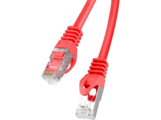 Lanberg - Koblingskabel - RJ-45 (hann) til RJ-45 (hann) - 15 m - 5.7 mm - FTP - CAT 6 - flertrådet, formstøpt, uten hindringer - rød, RAL 3017