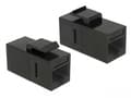 Miniatyrbild 2 av 2: Delock Keystone Module RJ45 jack > RJ45 jack Cat.6 UTP - Modulär insättning - CAT 6 - UTP - RJ-45 - svart (paket om 25)