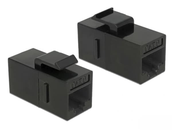 Delock Keystone Module RJ45 jack > RJ45 jack Cat.6 UTP - Modulär insättning - CAT 6 - UTP - RJ-45 - svart (paket om 25)