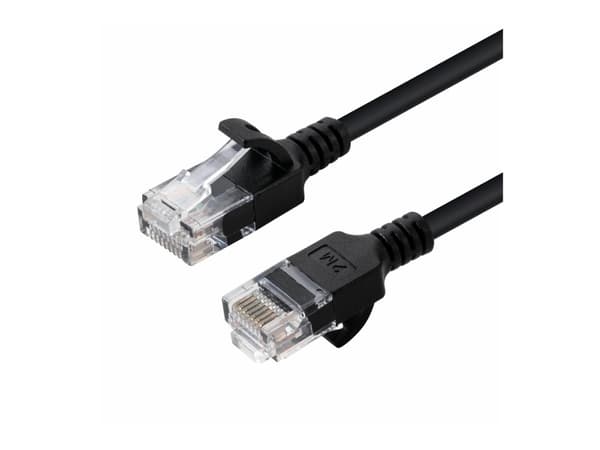 MicroConnect - Verkkokaapeli - RJ-45 (uros) - RJ-45 (uros) - 5 m - 3,6 mm - UTP - CAT 6a - halogeeniton, solmuvapaa, säikeistetty - musta