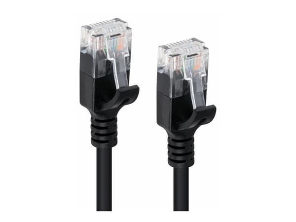 MicroConnect - Nettverkskabel - RJ-45 (hann) til RJ-45 (hann) - 50 cm - 3.6 mm - UTP - CAT 6a - uten hindringer, flertrådet, halogenfri - svart
