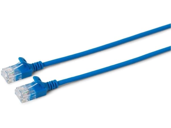 MicroConnect - Nätverkskabel - RJ-45 (hane) till RJ-45 (hane) - 3 m - 3.6 mm - UTP - CAT 6a - hakfri, tvinnad, halogenfri - blå