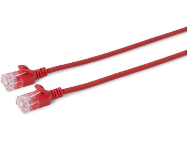 MicroConnect - Nettverkskabel - RJ-45 (hann) til RJ-45 (hann) - 25 cm - 3.6 mm - UTP - CAT 6a - uten hindringer, flertrådet, halogenfri - rød