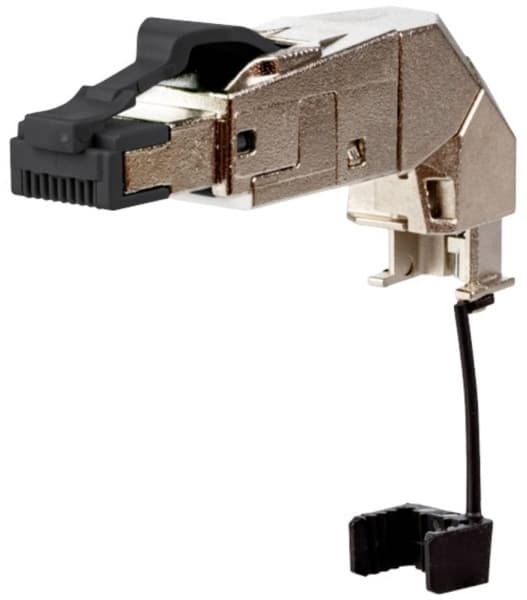METZ CONNECT pro - Verkkoliitin - RJ-45 (uros) - suojattu - CAT 6a - IEEE 802.3an - 360° kääntyvä liitin, solmuton - musta