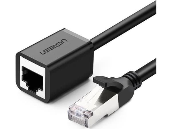 UGREEN RJ45 Ethernet-forlengelseskabel, kat. 6, FTP, med metallplugg 1m, (svart)