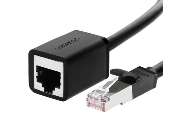 UGREEN RJ45 Ethernet-forlengelseskabel, kat. 6, FTP, med metallplugg 1m, (svart)