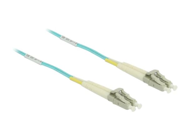 Delock - Nettverkskabel - LC multimodus (hann) til LC multimodus (hann) - 3 m. - 1,8 mm - fiberoptisk - 50 / 125 my - OM3 - akvamarin