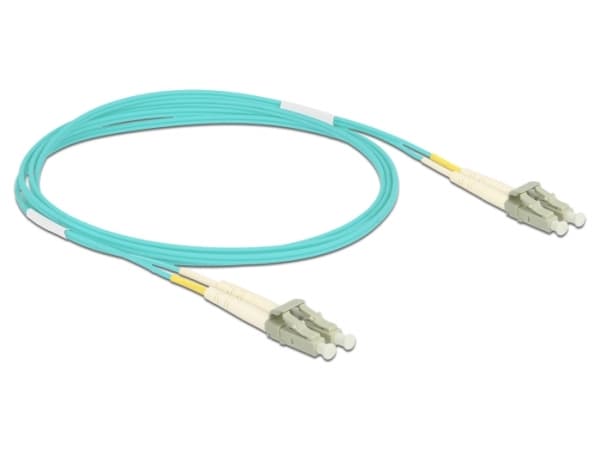 Delock - Nettverkskabel - LC multimodus (hann) til LC multimodus (hann) - 2 m. - 1,8 mm - fiberoptisk - 50 / 125 my - OM3 - akvamarin