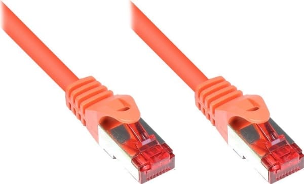 Good Connections RNS Patch Cable with Rastnasenschutz, Cat. 6, S/FTP, PiMF, PVC, 250MHz, orange, 1,5m, Good Connections (8060- 015O)