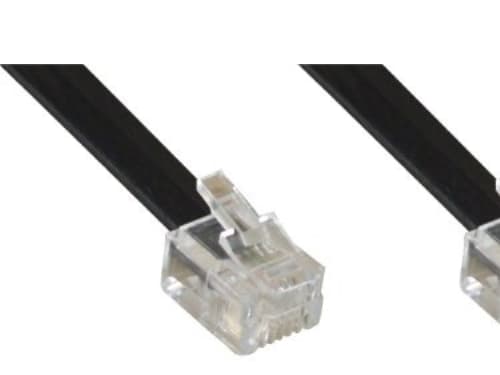 InLine 18849, 20 m, RJ12, RJ12, svart, Hanstik/Hanstik